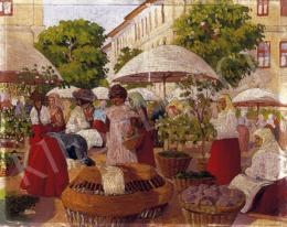  Unknown painter, about 1920 - Sunlit Market Place 