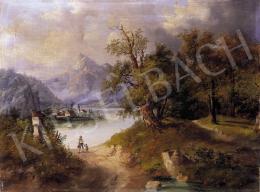 Unknown Austrian painter (Eduard Böhm ?) - Landscape in the Alps 