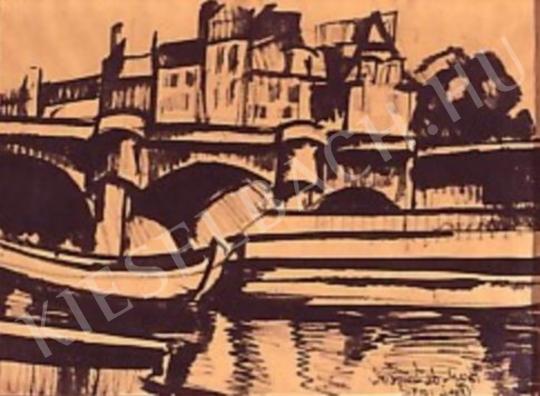  Nemes Lampérth, József - Seine Bridge painting