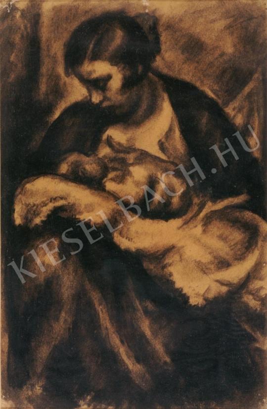 Uitz Béla - Anya gyermekével festménye