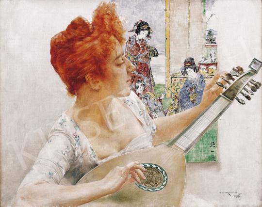  Karlovszky Bertalan - Nő mandolinnal | 21. Aukció aukció / 69 tétel