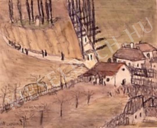 Bohacsek, Ede - Landscape with Houses painting