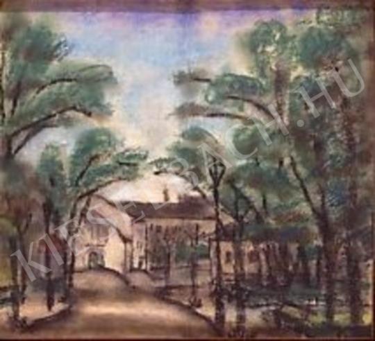 Bohacsek Ede - Táj házakkal festménye