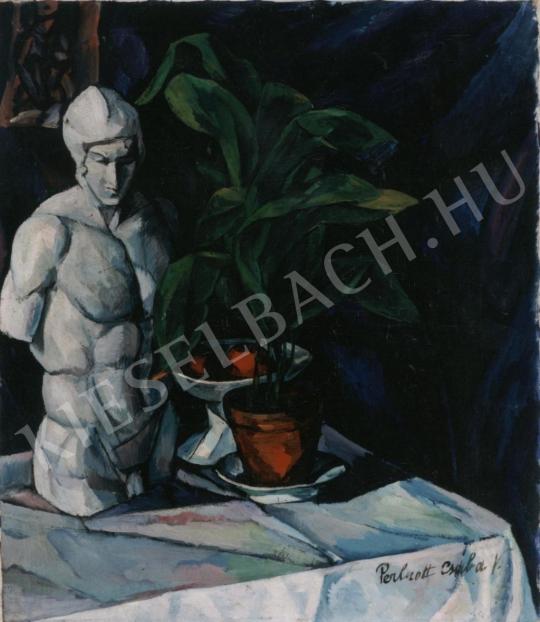  Perlrott Csaba, Vilmos - Studio still-life with Statue painting