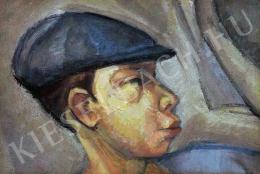 Tihanyi, Lajos, - Self-Portrait with Hat 