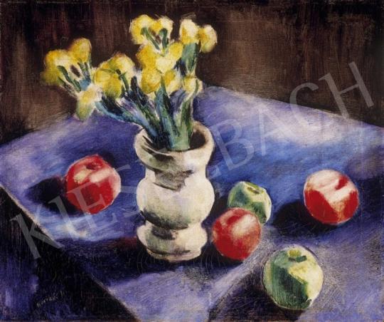  Karikás, Ilona, - Flower Still Life with  Apples | 2nd Auction auction / 27 Lot