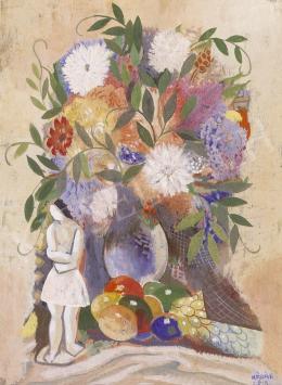  Kádár, Béla - Still Life of Flowers with Fruit 