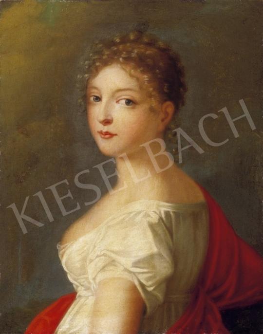 Ismeretlen festő, 1810 körül - Kislány piros stólával | 2. Aukció aukció / 47 tétel