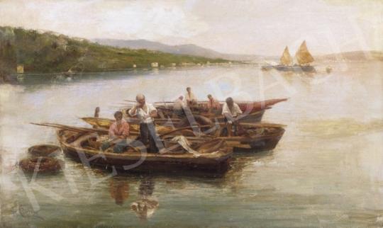 Ismeretlen olasz festő - Halászok a Garda-tónál | 2. Aukció aukció / 124 tétel