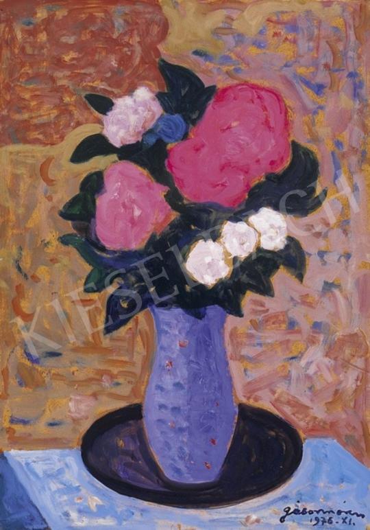  Gábor Móric - Rózsák kék vázában | 2. Aukció aukció / 164 tétel