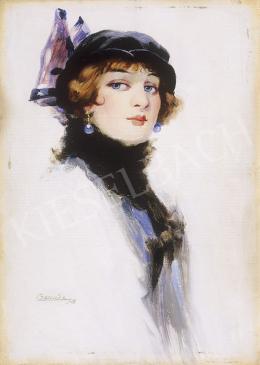 Bardócz, Árpád - Young Lady in Black Hat 