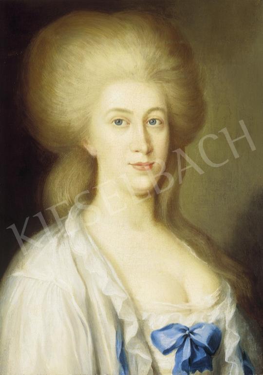Ismeretlen festő, 18. század - Hölgy kék masnis ruhában | 1. Aukció aukció / 34 tétel