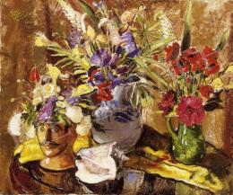 Biai-Föglein, István - Still Life with Shells and Flowers 