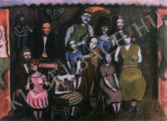  Román György - Nyomorék menagéria festménye