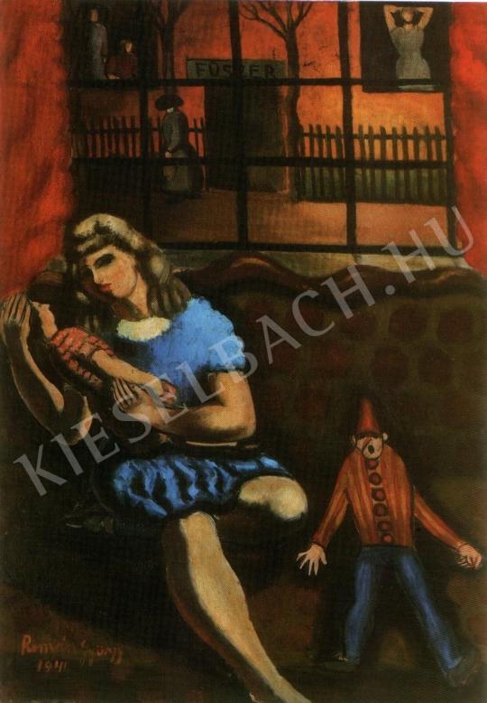  Román, György - Little Girl in a Blue Dress painting