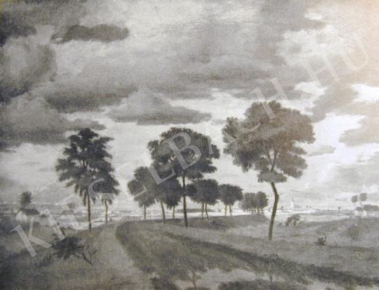 Fényes Adolf - Alföldi országut eső után festménye