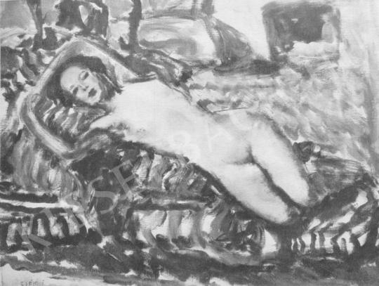  Csók, István - Nude, Lying painting