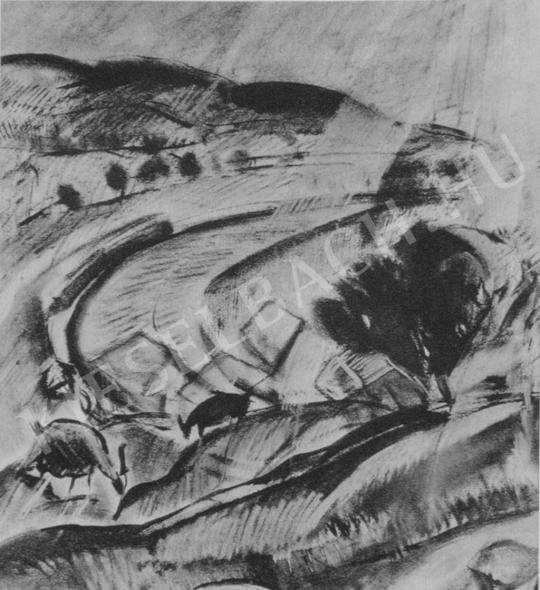 Egry, József - Landscape in Badacsony painting