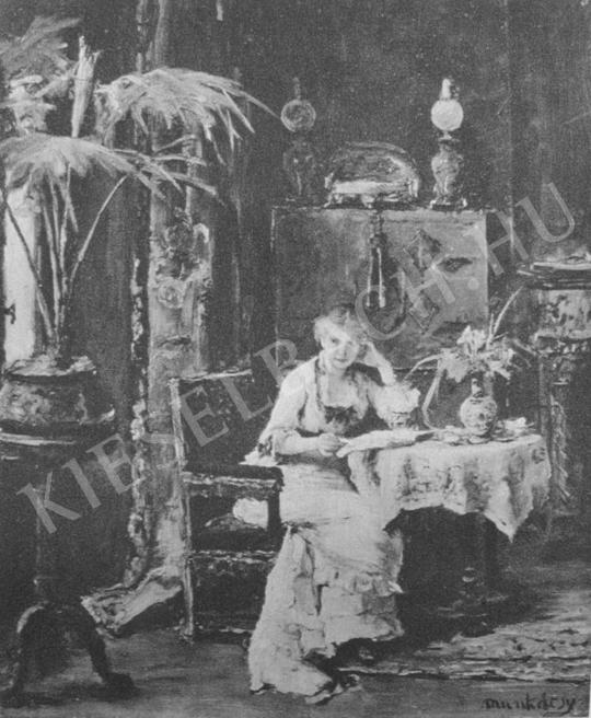  Munkácsy Mihály - Interieur olvasó nővel festménye