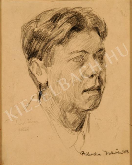  Prihoda István - Szűcs István festő portréja festménye