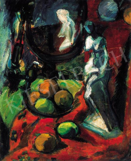  Diener-Dénes Rudolf - Tükrös csendélet gyümölcsökkel | 21. Aukció aukció / 207 tétel