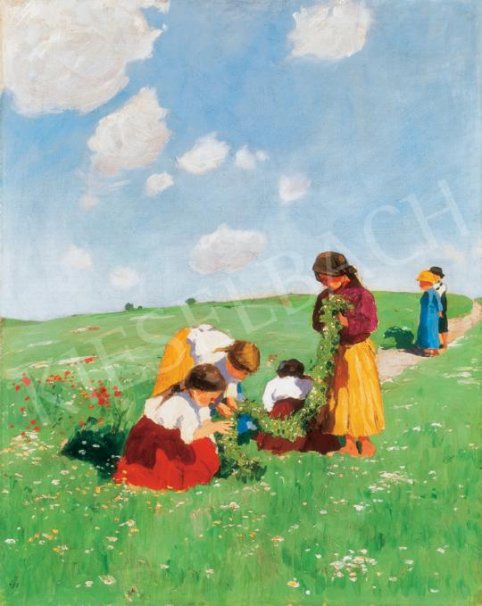  Csánky Dénes - Virágot szedő gyerekek | 26. Aukció aukció / 61 tétel