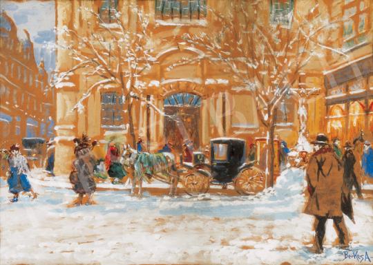  Berkes, Antal - Snow-Covered Street with a Horse-Cab | 26th Auction auction / 79 Lot