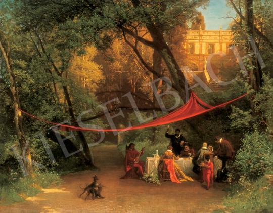 Unknown painter, second half of the 19th cent - Company in the Casle Park | 26th Auction auction / 111 Lot