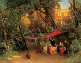 Unknown painter, second half of the 19th cent - Company in the Casle Park 