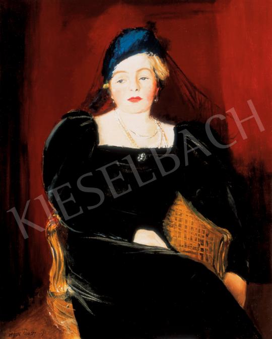  Pauser, Sergius - (Hölgy) Kék kalapos hölgy | 26. Aukció aukció / 125 tétel