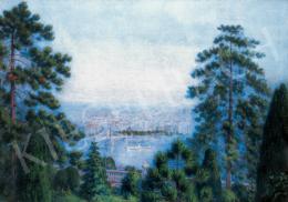  Czölder Dezső - Budapest látképe a Lánchíddal és a Gresham Palotával 