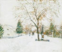  Kunffy, Lajos - Snow-Covered Village in Somogy in Winter 