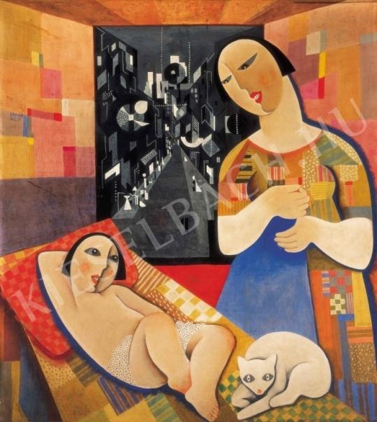  Kádár Béla - Anya gyermekével, 1927 festménye