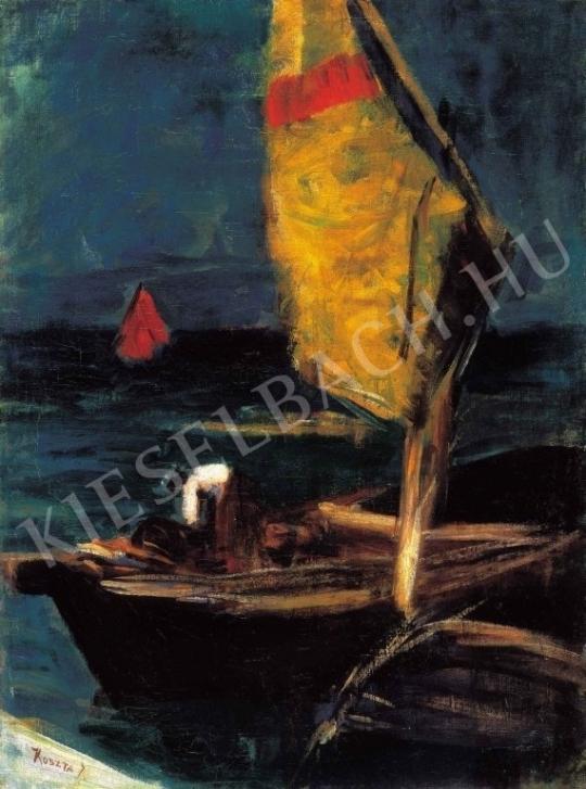  Koszta, József - Boat with Yellow Sail, c. 1910 painting