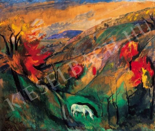  Szőnyi, István - Grazing Horses in the Valley, Late 1920s painting