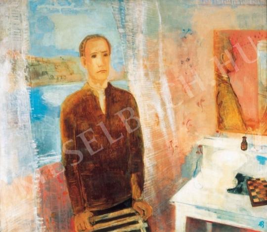  Bernáth, Aurél - The Painter in a Pink Room (Hotel Room), 1930 painting