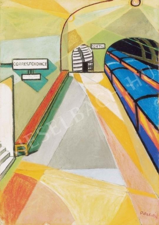  Polgár Boris - Párizsi metró, 1930 körül festménye