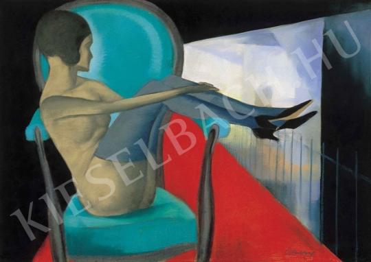 Sassy, Attila - Woman Seated in an Armchair, 1920s painting