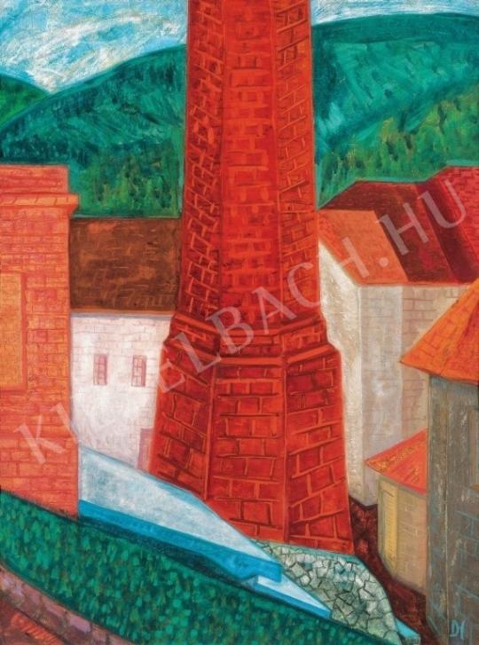 Dési Huber, István - Red Chimney in Budakeszi, 1937 painting