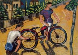  Román György - Fiúk motorbiciklivel, 1930 körül 