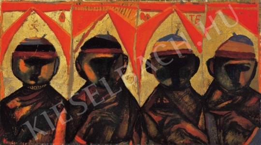 Kondor, Béla - Four Saints (Orate, Monks Praying), 1961 painting