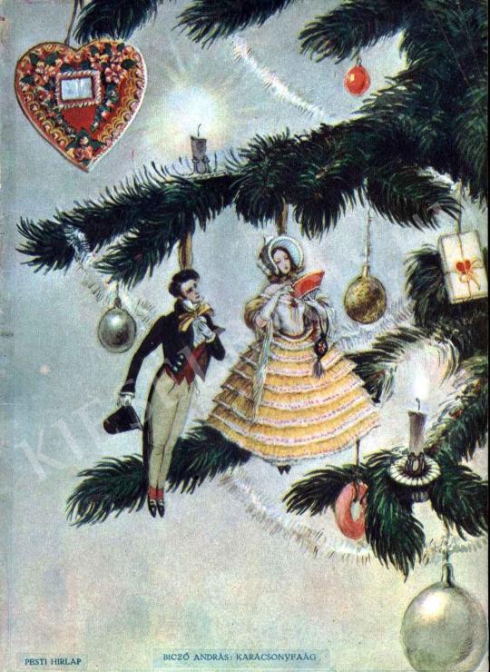 Biczó András - Karácsonyfaág festménye