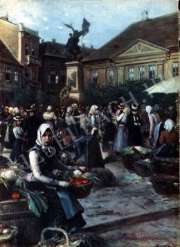 Bruck, Lajos - Weekly Fair at the Square in 1900 