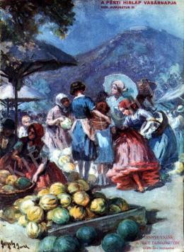 Gergely, Imre - Melon Fair at the Pest-side Embankments of the River Danube 