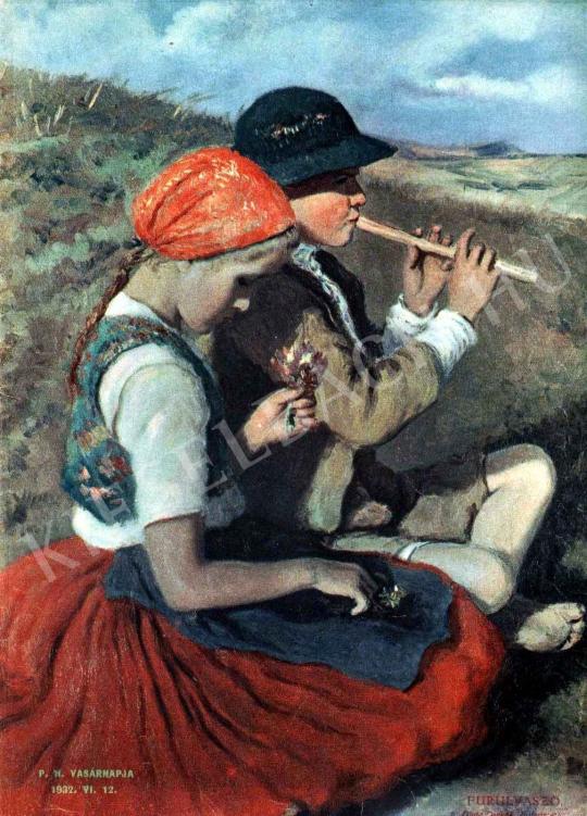  Glatz Oszkár - Furulyaszó festménye