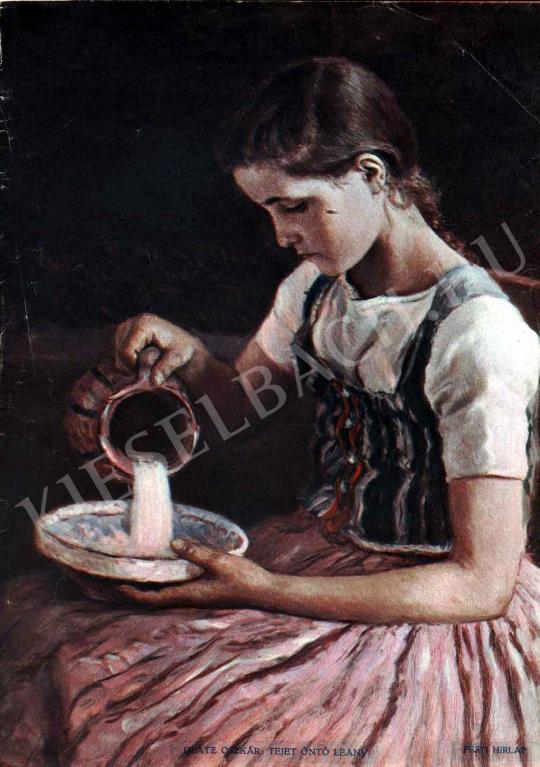  Glatz, Oszkár - Girl Pouring Milk painting