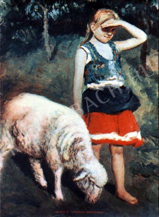  Glatz, Oszkár - Little Girl with a Lamb painting