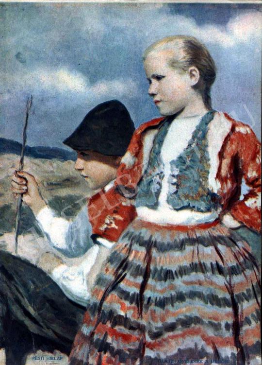  Glatz, Oszkár - Children on the Field painting