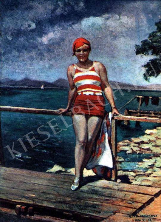  Hadzsy, Olga (B. Hadzsy Olga, Braun Olga, Mar - By the Lake Balaton painting