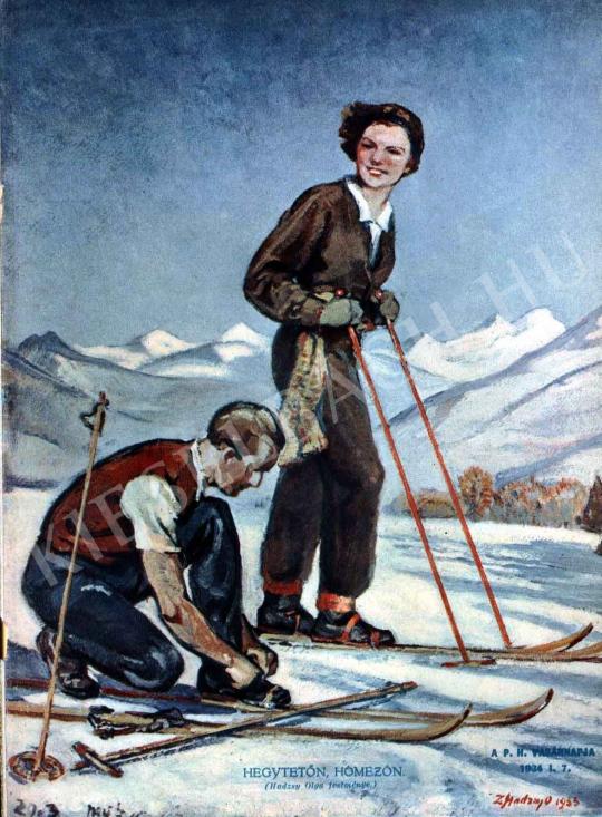  Hadzsy, Olga (B. Hadzsy Olga, Braun Olga, Mar - On the Mountain-Peak, on a Snow-Field painting